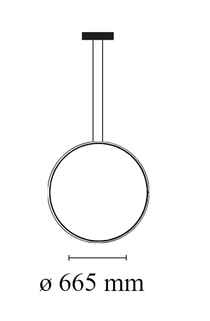 Flos Arrangements Round Medium Lampada 66 cm a Sospensione Nero Opaco