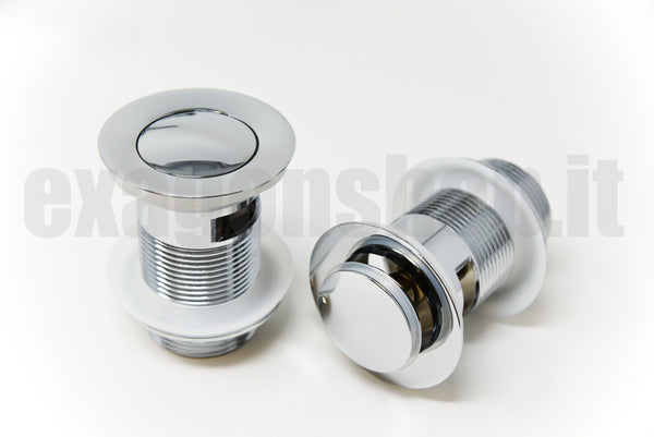 Set miscelatori Lavabo E Bidet con Piletta click clack inox cromo Athos
