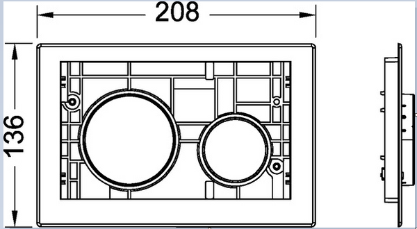 Tece teceloop 9240664 pulsantiera wc 2 pulsanti antibatterico bianco