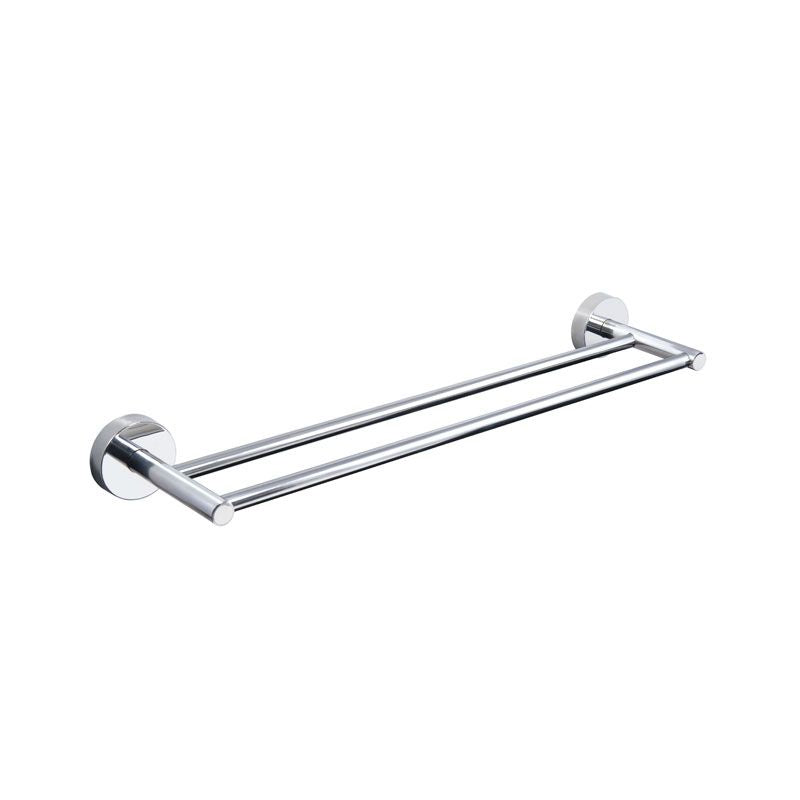 New Line N2 Portasciugamani 60 Cm tondo Doppio In Acciaio Inox Cromo
