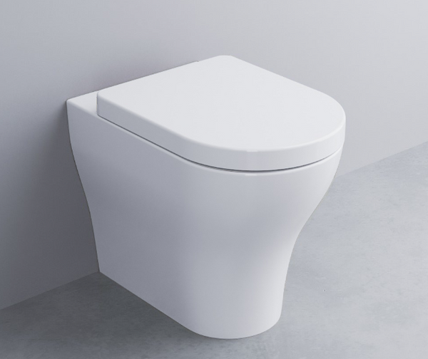 Cielo Enjoy Wc filo muro 53x35 a pavimento con scarico parete trasformabile a terra con curva tecnica bianco lucido