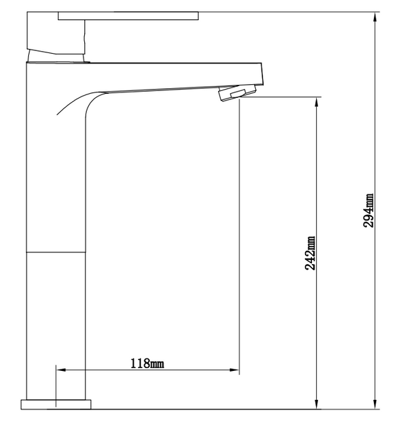 Rubinetto lavabo miscelatore alto per ciotola da appoggio cromo Bridge