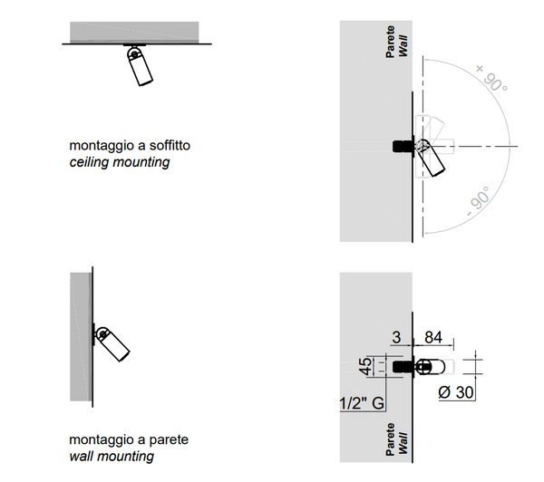 Antonio Lupi Miniazimut Soffione A Muro 5x8,7 Cm Con Regolazione Getto In Acciaio Aisi304 Satinato