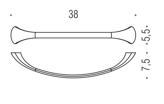 Colombo Link portasciugamani 38 cm Cromo, dettaglio ravvicinato del materiale e dell'aggancio - Colombo Design