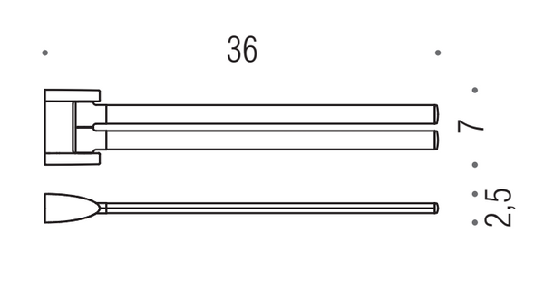 Colombo Link B2413 portasciugamani Doppio A Snodo Cromo