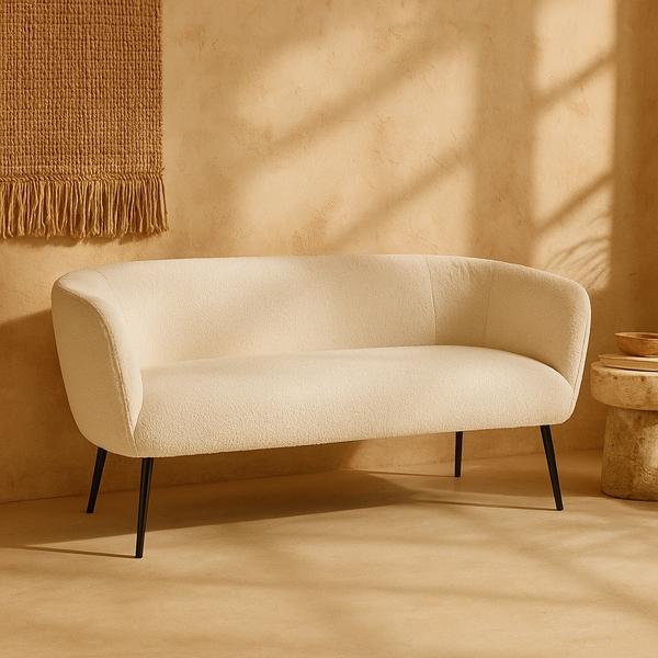 Andrea Bizzotto Avril divano 3 posti Effetto Boucle Bianco 0748309