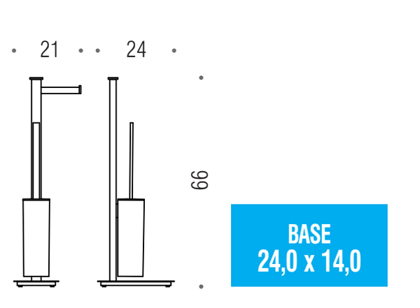 Colombo Design Piantana portarotolo con portascopino destro Nero Opaco B9107DNM