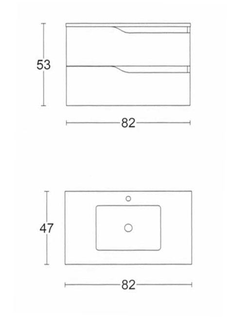 Mobile bagno 80x46 Gaia quercia naturale bianco lucido con lavabo