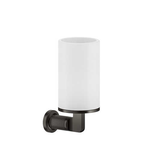Bicchere portaspazzolini a parete bianco matte black xl inciso 58508 gessi