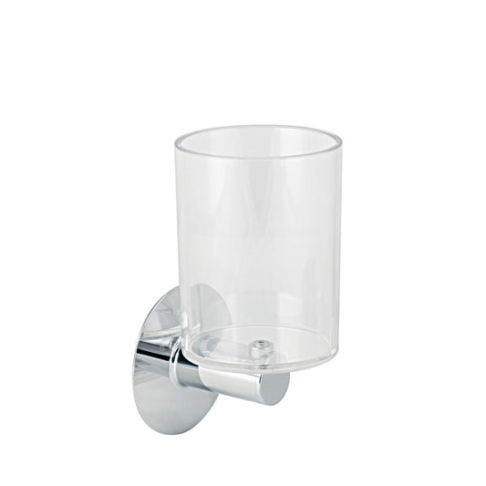 Koh-i-noor serie10 bicchiere portaspazzolini da parete da incollo in abs cromo