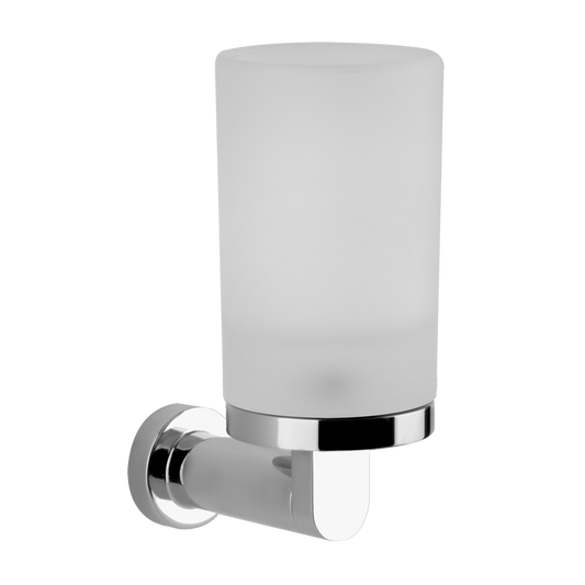 Bicchiere portaspazzolini a muro in vetro satinato cromo Emporio 38809 Gessi