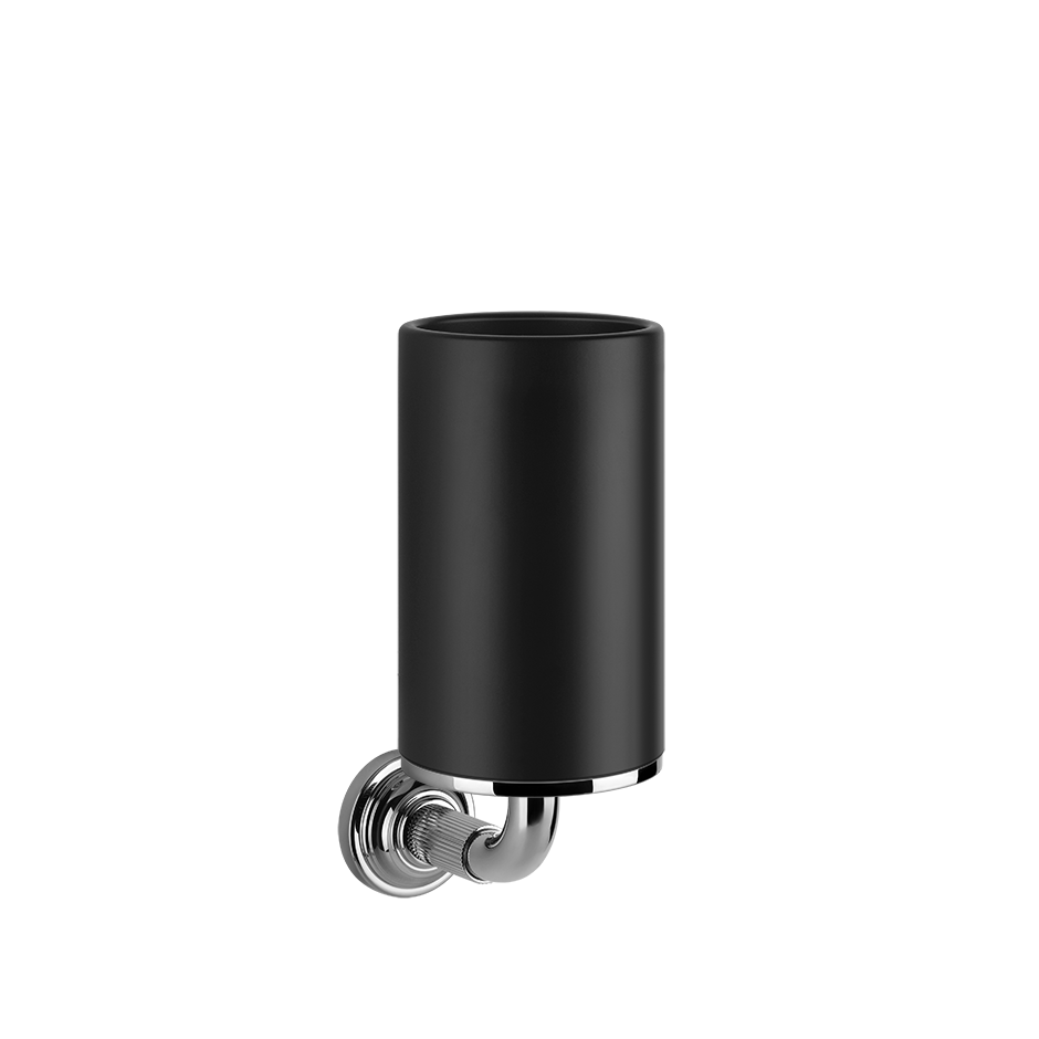 Bicchiere portaspazzolini a muro nero cromo Venti20 65408 Gessi