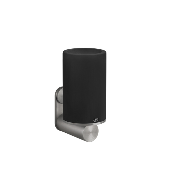 Bicchiere portaspazzolini a muro nero steel brushed 54708 Gessi