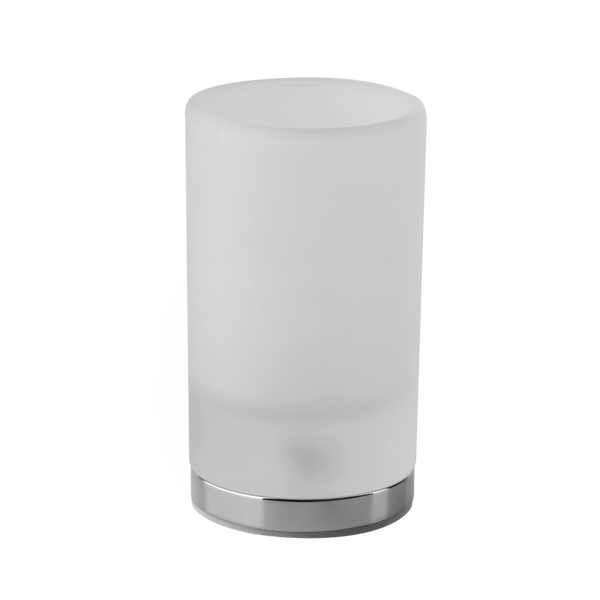 Bicchiere portaspazzolini da appoggio in vetro satinato cromo Emporio 38833 Gessi