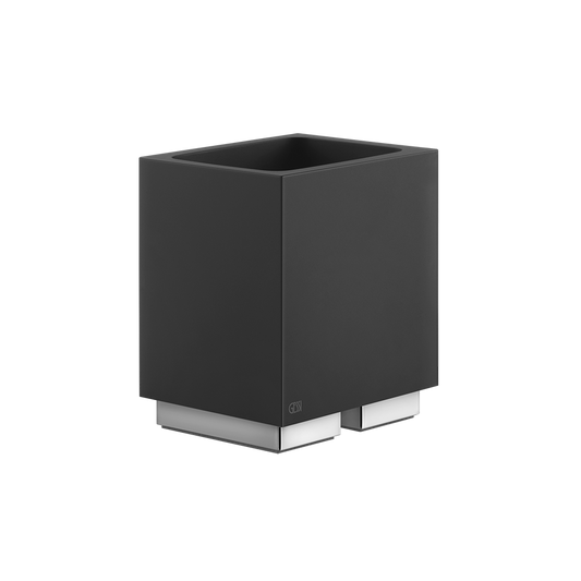 Bicchiere portaspazzolini da appoggio nero cromo Rettangolo 20832 Gessi
