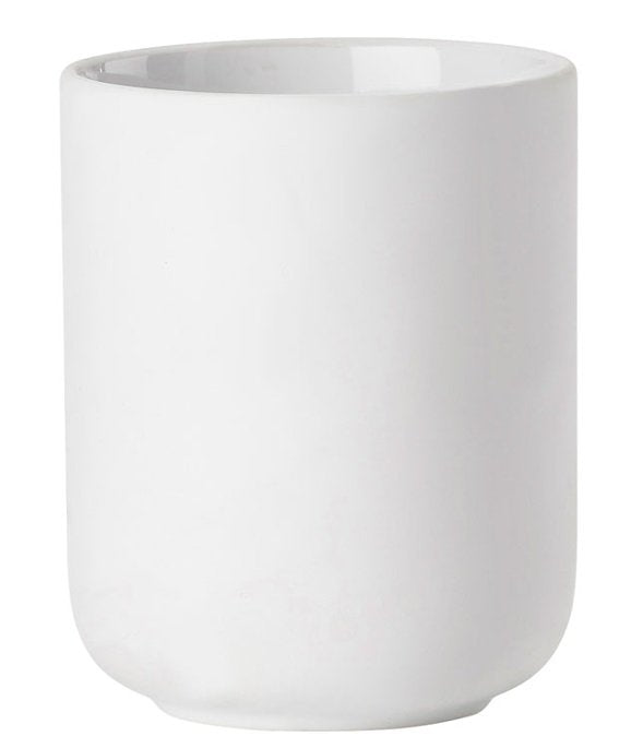 Bicchiere portaspazzolini in gres soft touch bianco Zone denmark Ume