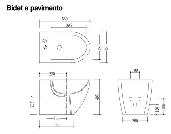 Sanitari filomuro ceramica vaso e bidet con sedile chiusura rallentata Linea Zeta