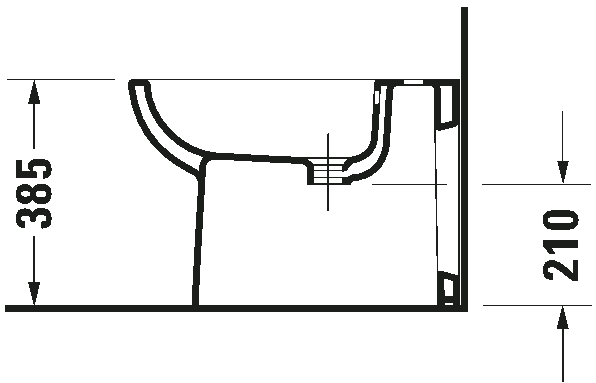 Bidet filo muro Monoforo Con Troppo Pieno Bianco rubinetto non incluso D-code 22411000002 Duravit