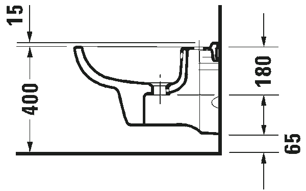 Bidet Sospeso Monoforo Con Troppopieno 355x545 senza rubinetteria Bianco D-Code 2257150000 Duravit