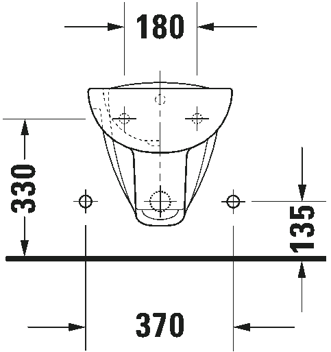 Bidet Sospeso Monoforo Con Troppopieno 355x545 senza rubinetteria Bianco D-Code 2257150000 Duravit