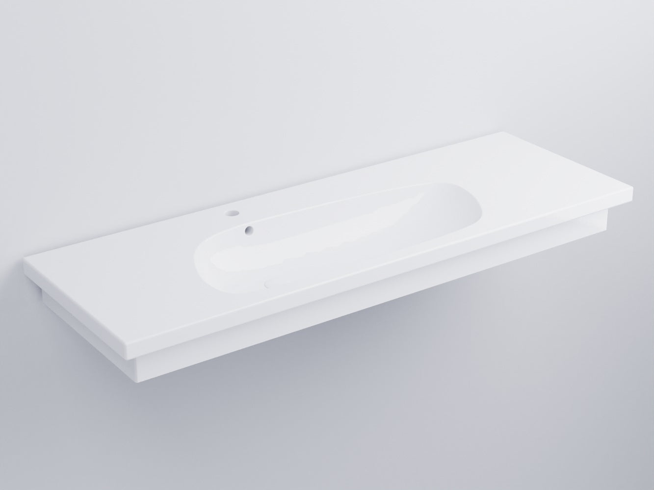 Cielo Enjoy Lavabo 140x48 Sospeso O Da Appoggio Con Piletta Click Clack In Ceramica bianco lucido