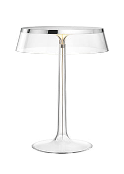 Flos Bon Jour Lampada Da Tavolo 41 cm a luce diffusa cromo con corona trasparente