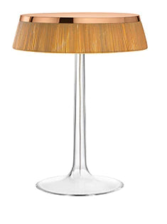 Flos Bon Jour Lampada Da Tavolo 41 cm a luce diffusa rame con corona rafia