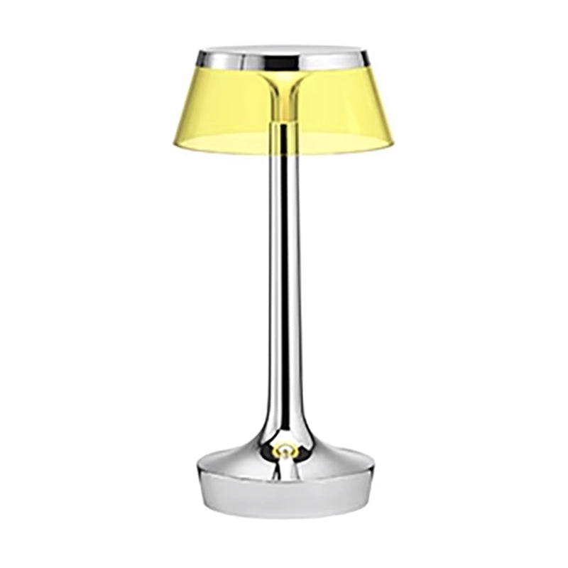 FLOS Bon Jour Unplugged Lampada da tavolo Ricaricabile cromo/corona gialla