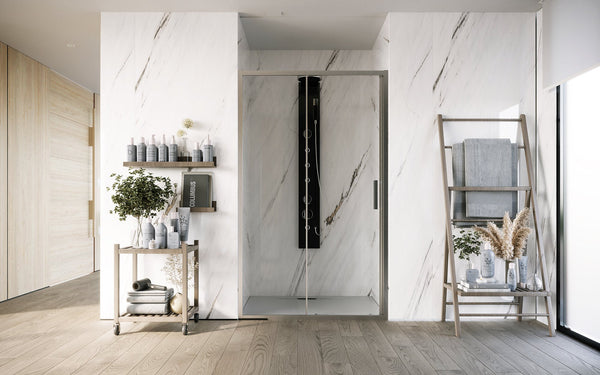Box doccia 120 cm nicchia Marsiglia scorrevole reversibile H 195 cromo