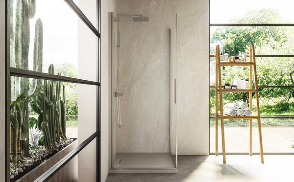 Box doccia 70x90 doppio battente vetro temperato 6 mm 195 H cromo Linje