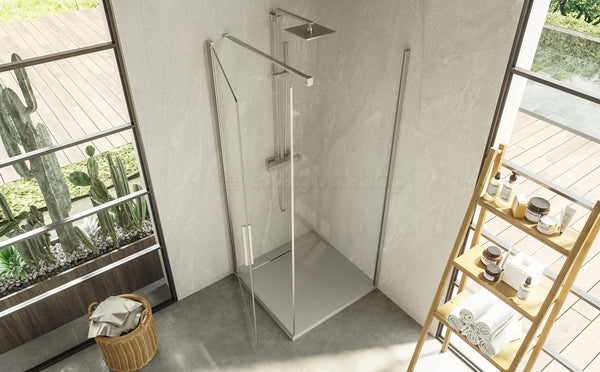 Box doccia 80x100 battente vetro temperato 6 mm 195 H cromo Linje