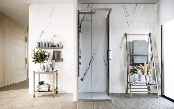 Box doccia 80x120 Marsiglia due ante scorrevoli reversibile H 195 cromo