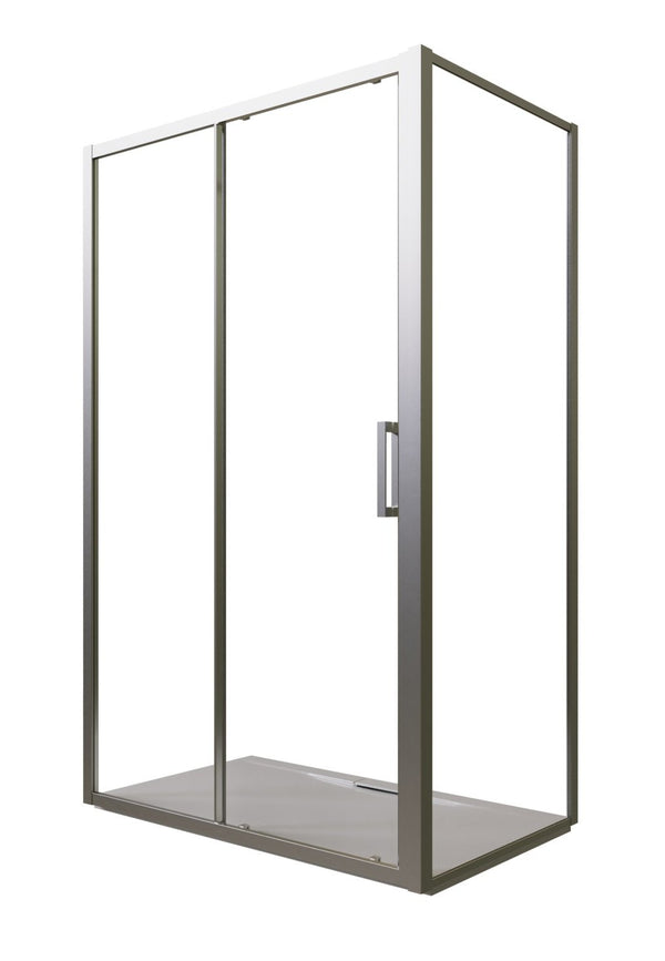 Box doccia 80x120 Marsiglia uno scorrevole reversibile trasparente H 195 cromo