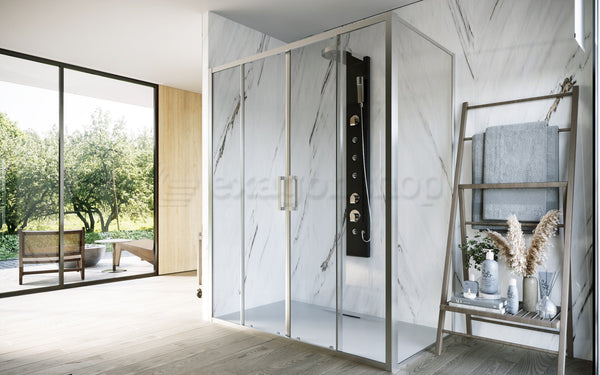 Box doccia 80x160 Marsiglia doppio scorrevole reversibile trasparente H 195 cromo
