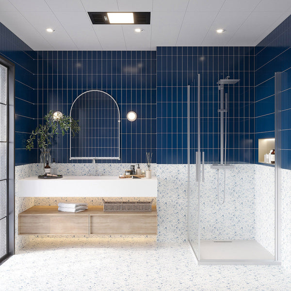 Box doccia 80x80 doppio battente vetro temperato 6 mm 195 H cromo Linje