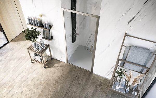 Box doccia 90 cm nicchia Marsiglia un battente reversibile H 195 cromo