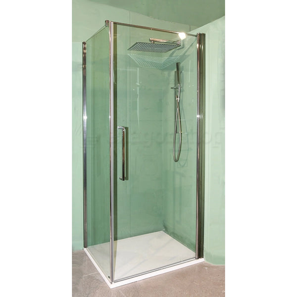 Novellini Young G+F Box doccia 90x70 a battente reversibile vetro 6 mm H 200 con barra cromo