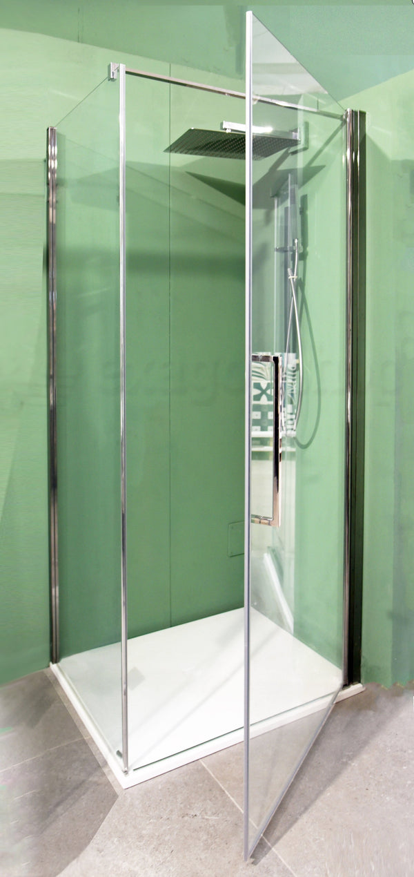 Novellini Young G+F Box doccia 90x70 a battente reversibile vetro 6 mm H 200 con barra cromo