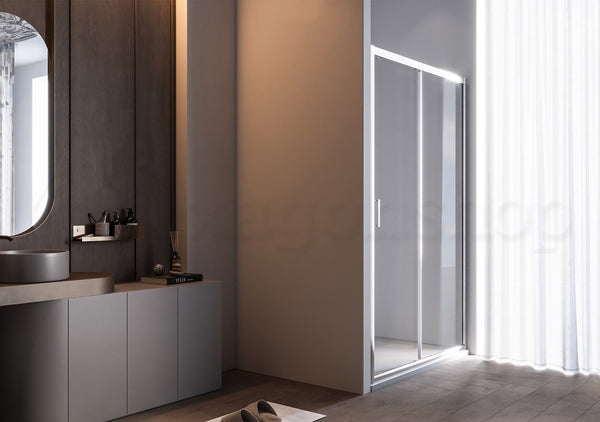 Box doccia a nicchia 120 cm Nuvola anta scorrevole reversibile trasparente 6 mm H 190 cromo