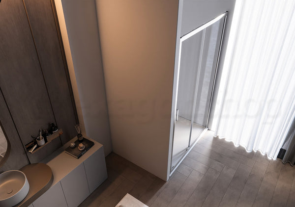 Box doccia a nicchia 120 cm Nuvola anta scorrevole reversibile trasparente 6 mm H 190 cromo