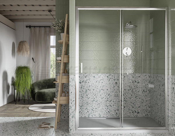 Nicchia doccia 140 cm scorrevole vetro temperato 6mm trasparente 190h - Nuvola