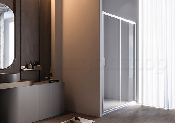 Nicchia doccia 140 cm scorrevole vetro trasparente 6 mm 190 H Nuvola