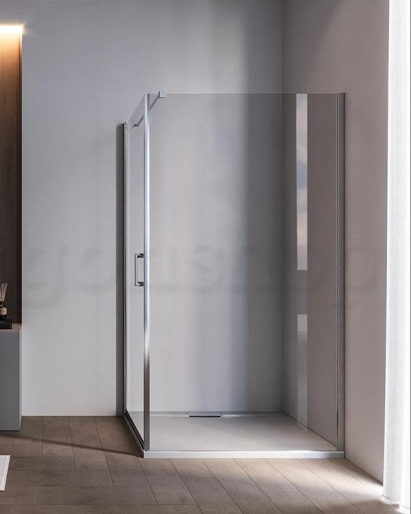 Box doccia 70x100 Nizza un battente reversibile 6 mm H 190 in bagno completo, vista d'insieme dell'ambiente - Exagonshop