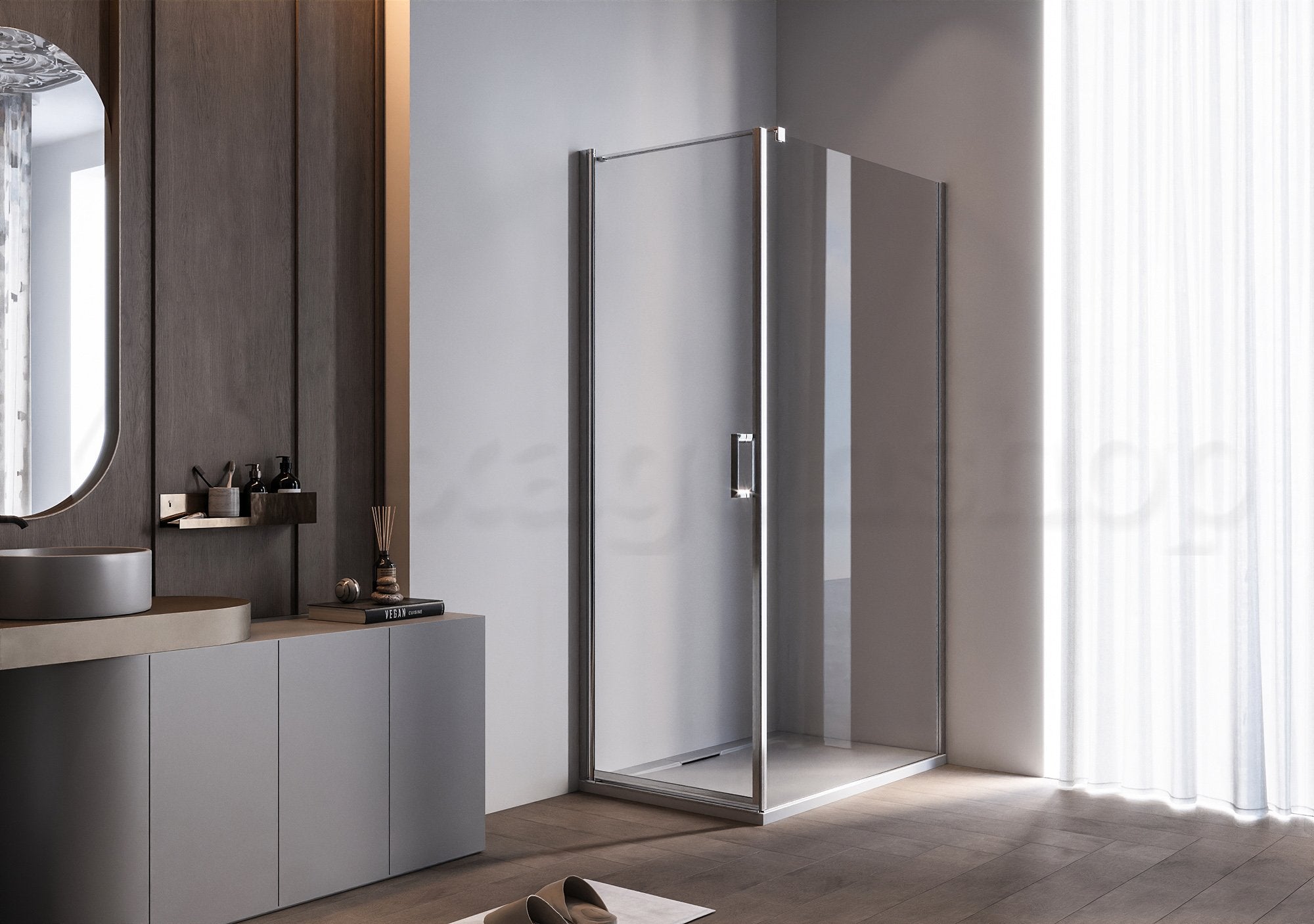 Box doccia 70x100 Nizza un battente reversibile 6 mm H 190 cromo