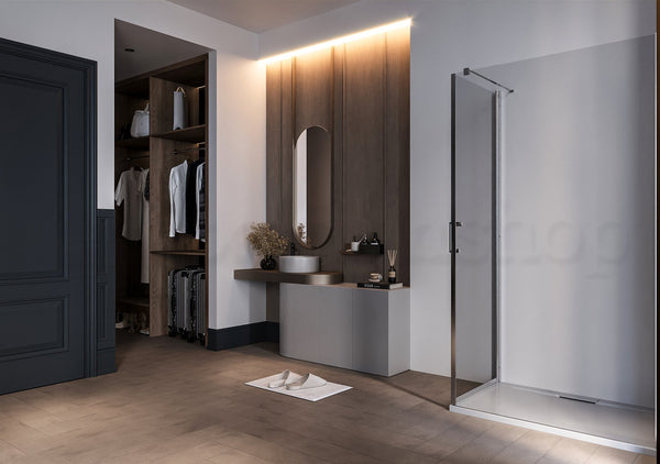 Box doccia 70x100 Nizza un battente reversibile 6 mm H 190 cromo