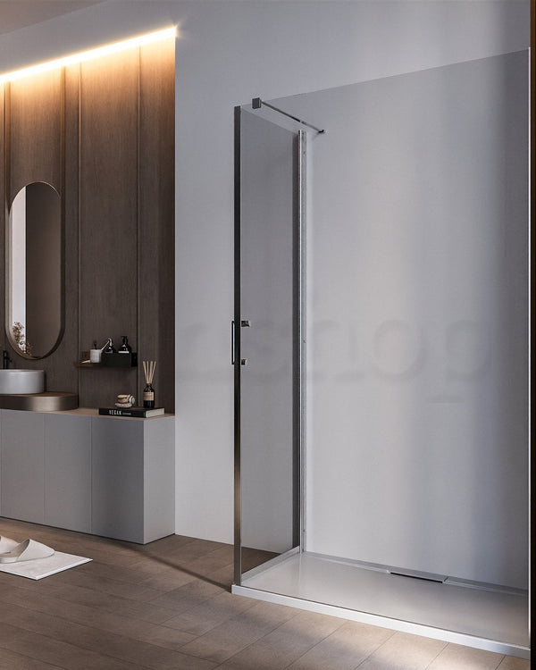 Schema tecnico di Box doccia 70x100 Nizza un battente reversibile 6 mm H 190 con misure e configurazione - Exagonshop
