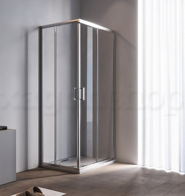 Box doccia 70x90 Nuvola due ante scorrevoli reversibile trasparente 6 mm H 190 cromo