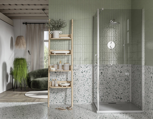 Box doccia 70x90 Nizza un battente reversibile 6 mm H 190 alluminio cromo