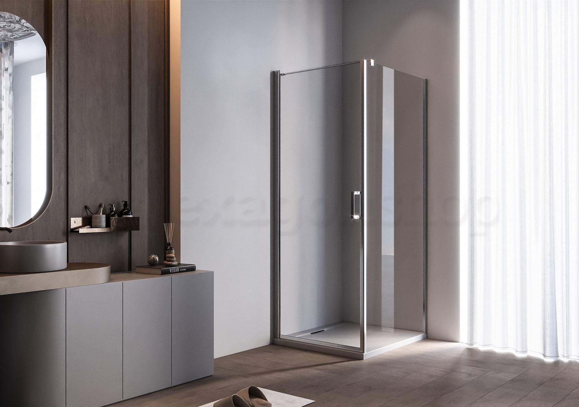 Box doccia 70x90 Nizza un battente reversibile 6 mm H 190 alluminio cromo