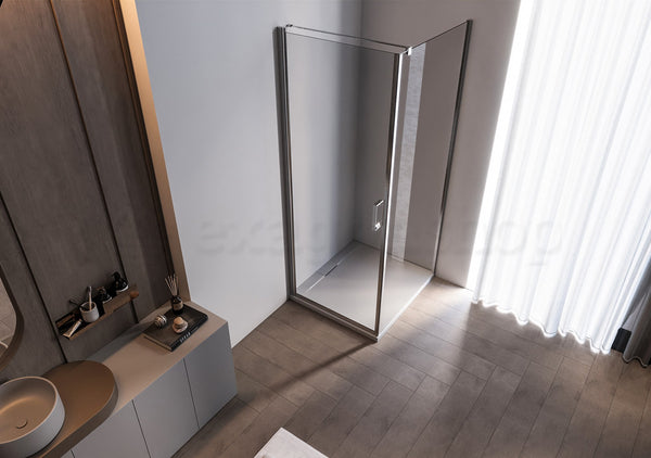 Box doccia 70x90 Nizza un battente reversibile 6 mm H 190 alluminio cromo